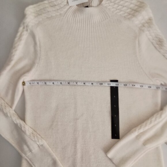 Banana Republic Cream Cable Knit Mock Neck Long Sweater Women’s Size S NWT - Picture 10 of 14